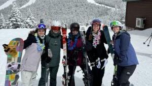 Five students at Whiteface Mountain